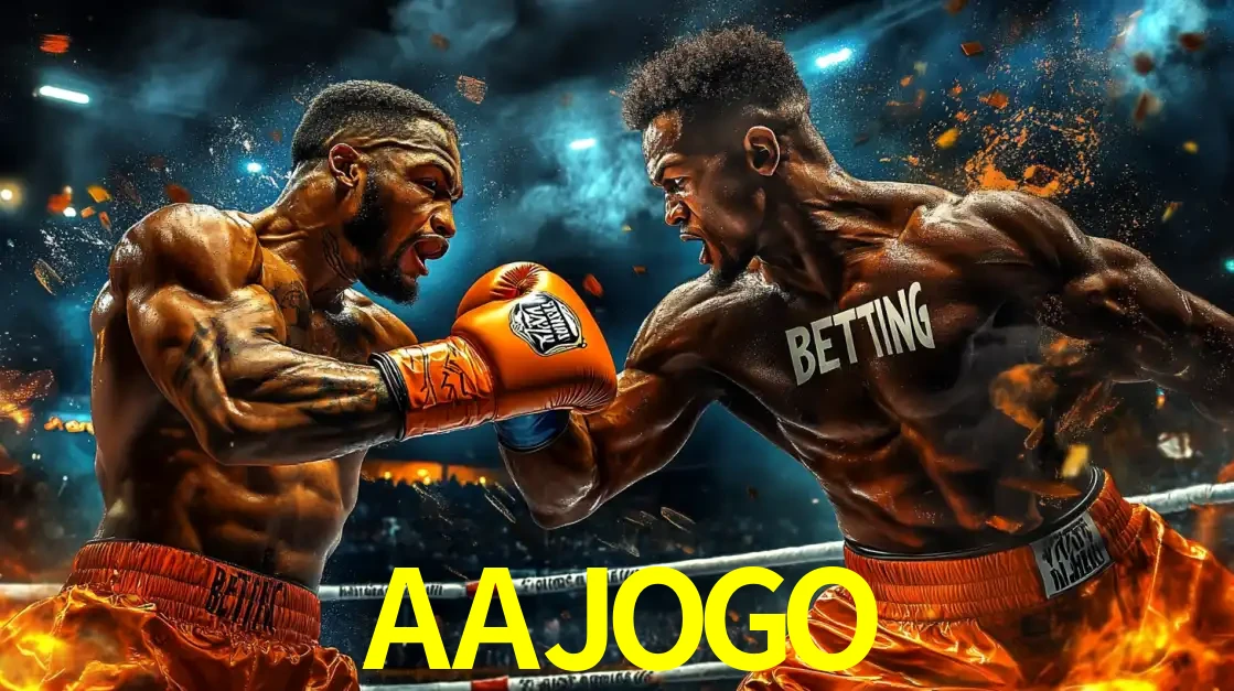 Dois boxeadores em uma luta intensa e explosiva, representando a adrenalina e as oportunidades de apostas em esportes de combate disponíveis na plataforma AAJOGO.